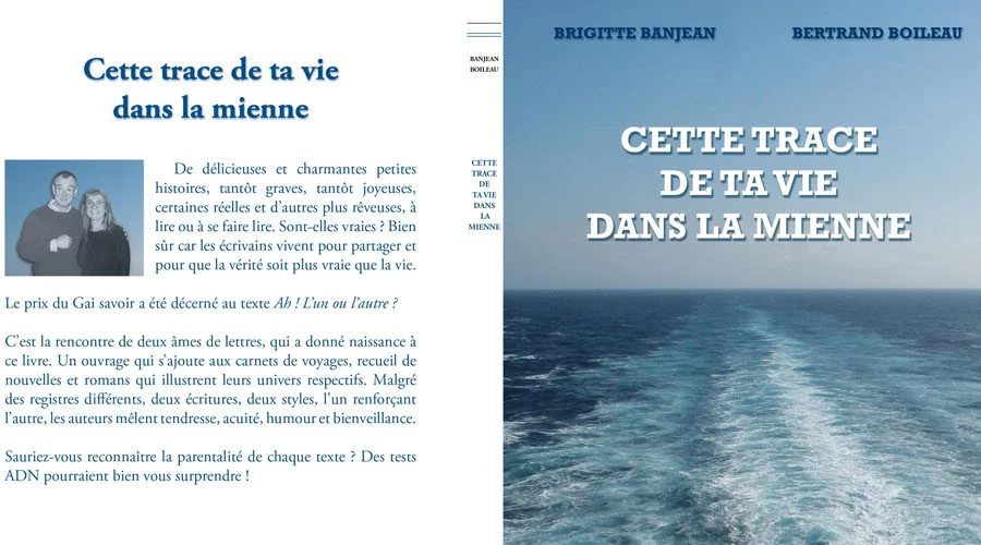Livre : Cette trace de ta vie dans la mienne